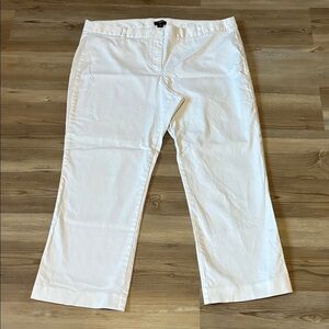 J. Crew Stretch City Fit Pants Straight leg White Women 14 Stretch cotton Chinos